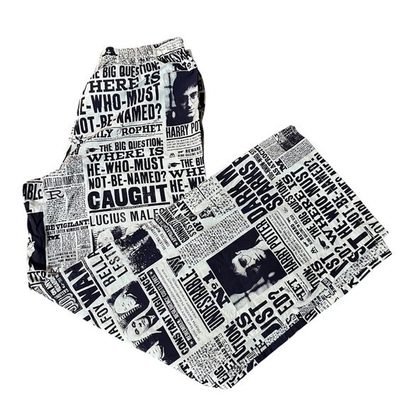 POTTERY BARN TEEN Harry Potter "Daily Prophet" Pajama Pants - Picture 1 of 7